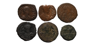 Group of Six [6] Byzantine AE Coins.