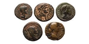 Group of Five [5] Roman Provincial AE Coins.