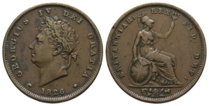 Great Britain. Hanover, George IV AE Farthing.