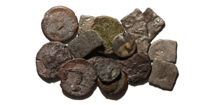 Group of Seventeen [17] Mixed Ancient Greek Coins.