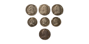 Group of Seven [7] George II & III AR Coins.