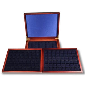 Mahogany Coin Case with Trays