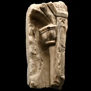 Romanesque Marble Architectural Stele Fragment
