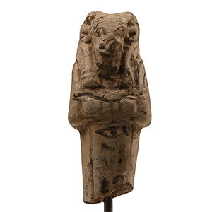 Egyptian Faience Bull-Headed Shabti from the Serapeum at Saqqara