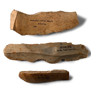 Stone Age Large Flint Blade and Burin Group