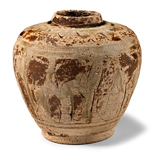 South East Asian Sawankhalok Glazed Decorated Vase