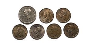 Group of Seven [7] George VI AR Crown & Halfcrowns.
