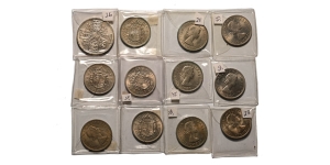 Group of Twelve [12] Elizabeth II AR Crowns & Halfcrowns.