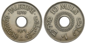 Palestine Copper-Nickel 10 Mils.