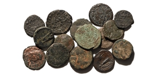 Group of Fifteen [15] AR and AE Mixed Ancient Coins.