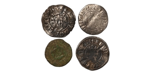 Group of Four [4] AR and AE English Medieval Coins.