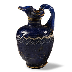 Greek Core-Formed Glass Oinochoe