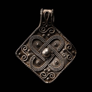 Viking Age Silver Filigree Lozenge-Shaped Pendant