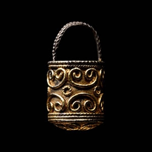 Pre-Viking Scandinavian Silver-Gilt Aroma Bucket Pendant