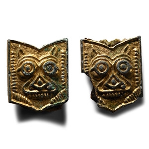Viking Age Silver-Gilt Belt Mount Pair