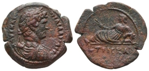 Hadrian AE Hemidrachm of Alexandria, Egypt.
