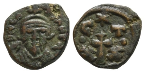 Constans II AE 20 Nummi or Half Follis.