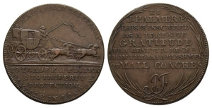 Middlesex, Palmers Mail Coach CU Halfpenny.