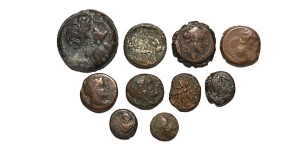 Group of Ten [10] AE Greek Coins.