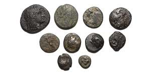  Group of Ten [10] AE Mixed Ancient Coins.