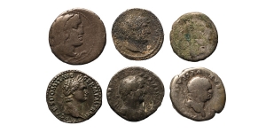 Group of Six [6] AR Roman Denarii.
