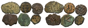 Group of Six [6] Byzantine AE Coins.