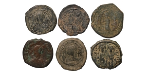 Group of Six [6] Byzantine AE Coins.