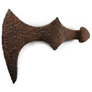 Viking Age Iron Bearded Axe-Hammer