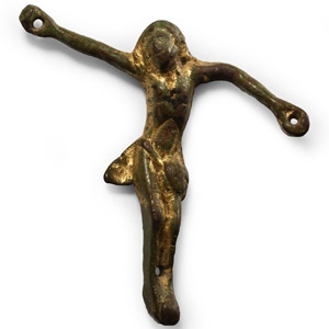 Medieval Gilt Bronze Corpus Christi