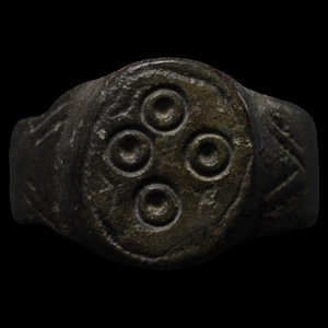 Medieval Bronze Decorated Ring