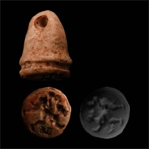 Western Asiatic Stone Stamp Seal with Erotic Scene