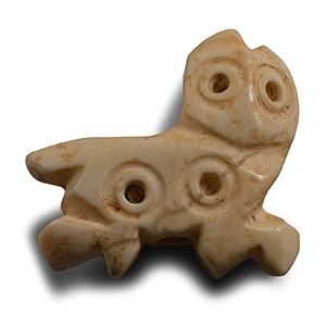 Jemdet Nasr Type White Stone Reclining Animal Amulet
