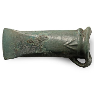 Bronze Age Decorated Looped and Socketted Axehead