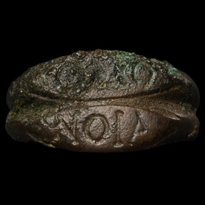 Roman Bronze Inscribed Double-Banded Ring