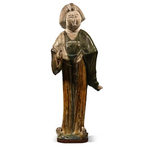 Chinese Sancai Glazed Female Figure