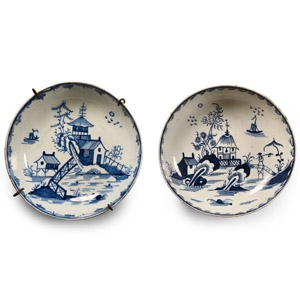 Chinese Blue and White Dish Pair