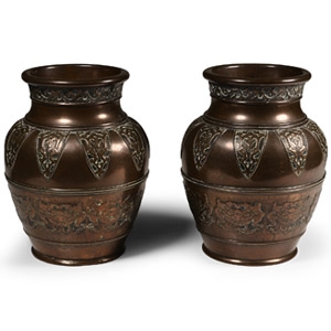 Chinese Bronze Vase Pair