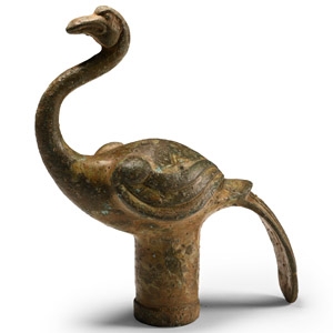 Chinese Han Style Bronze Crane Finial