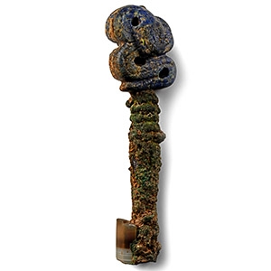 Bactrian Lapis Lazuli Pin-Head and Bead