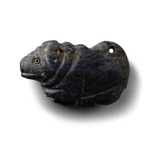 Bactrian Lapis Lazuli Recumbent Bull with Inlaid Eyes