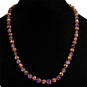 Indian Amethyst Jaipur Bead Necklace