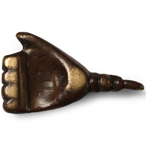 Western Asiatic Inscribed Bronze Hand Pendant