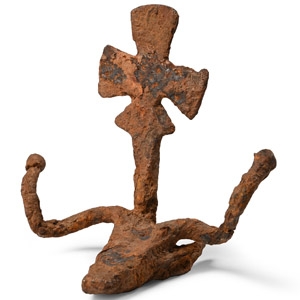 Byzantine Iron Bull-Head Attachment with Cross
