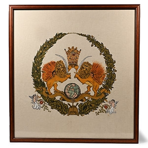 Emblem of The Qajar Dynasty in Frame