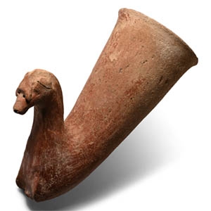 Azerbaijan Terracotta Horse Rhyton
