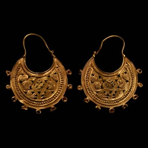 Byzantine Gold Earrings with Crosses
