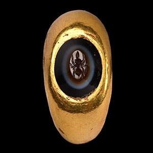 Roman Gold Ring with Insect Gemstone