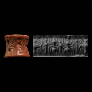 Sumerian Red Stone Cylinder Seal