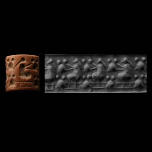 Jemdet Nasr Type Red Stone Cylinder Seal