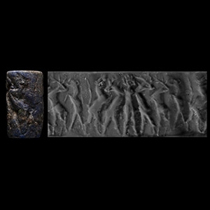 Early Dynastic Lapis Lazuli Master of Animals Type Cylinder Seal